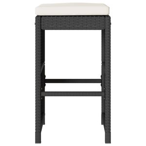 Ensemble de 2 tabourets de bar de jardin en polyrotin noir avec structure en acier thermolaqué – Élégant accessoire de repas extérieur - Product Image 4