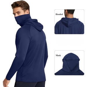 Camisa de Pesca con Capucha de Manga Larga para Hombre, Color Azul Marino, Calidad Premium 2026, Protección Solar UPF 50 Anti UV, con Máscara, OEM ODM - Product Image 1