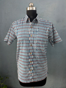 เสื้อเชิ้ตลำลองแขนสั้นลายทางสำหรับผู้ชายผ้าฝ้ายระบายอากาศได้ดีคอปกสไตล์ฤดูร้อน - Product Image 4