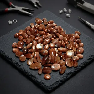 Pierres précieuses en quartz naturel raffiné, facettées, polies, couleur orange brillante, designs de bijoux uniques personnalisés, accessoires de mode - Product Image 4