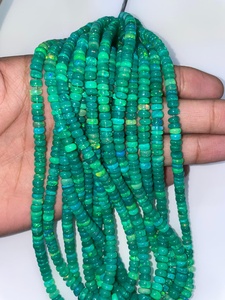 Perles Rondelles Lisses en Opale Verte Teinte Naturellement, Taille 5mm à 6mm, Pierre Naturelle, Vente en Gros, Perles Artisanales pour Fabrication de Bijoux, Fournisseur - Product Image 5