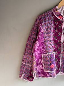 <b>Quilted</b> Cotton <b>Jacket</b> Women Mandarin Collar Full Sleeve Patchwork Floral <b>Pattern</b> Hand Embroidery Winter Regular Length GIFT - Product Image 4