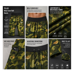 Shorts de sport décontractés pour hommes en polyester et coton de haute qualité, taille élastique, respirants, séchage rapide, nouvelle arrivée, personnalisables, Sunnah - Product Image 6