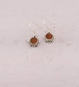 Handmade Lapis Lazuli Gemstone Drop <b>Earrings</b> 925 Sterling <b>Silver</b> Vintage Boho Floral Frame Unisex Women's Jewelry - Product Image 4