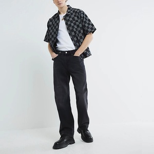 Colección Otoño/Primavera para Hombre: Pantalones Casuales de Estilo Coreano Vintage, de Pierna Recta, Ajuste Holgado, Cintura Media, Lavado Medio, con Estampado de Botones/Color Liso, Ideales para Fiestas - Product Image 6