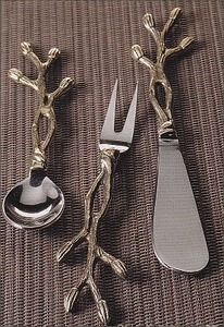 Juego de cuchillos para queso de latón, 4 piezas, diseño elegante, solo lavar a mano, para servir queso, juego de cuchillos para queso de acero inoxidable, hechos a mano. - Product Image 3