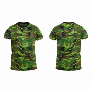 เสื้อยืดแขนสั้นลายพรางแบบกำหนดเอง ผ้าฝ้าย 80% โพลีเอสเตอร์ 20% คอกลมลำลอง สวมใส่กลางแจ้ง เสื้อผ้าฤดูร้อน - Product Image 4