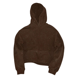 Sweat-shirt à capuche oversize pour homme, pull en molleton unisexe avec poche, imprimé à pois décontracté, haut d'automne, sweats à capuche personnalisés OEM - Product Image 6