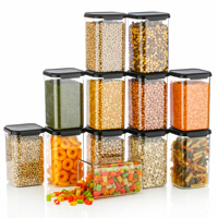 Induspatch Contenant alimentaire rectangulaire empilable en PET transparent avec couvercle en polypropylène, hermétique, anti-poussière et durable
