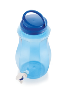 Carafe à eau en plastique bleue avec robinet et couvercle à visser pour usage extérieur, sans BPA, design moderne - Product Image 4