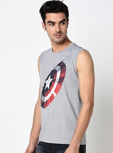 เสื้อกล้ามแขนกุดสีเทาสำหรับผู้ชาย พิมพ์ลาย คอกลม ชุดลำลอง - Product Image 5