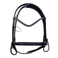 Brida Ligera de Cuero Islandés para Doma de Caballos con Detalles en Piedra de Color - Cómoda y Resistente, Modelo Internacional 7860B - Product Image 6