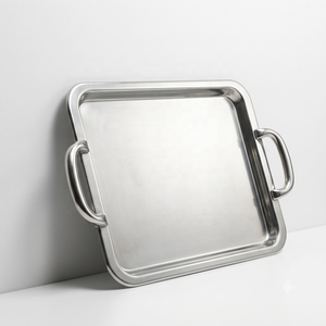 Stainless Steel 304 Grade Polished Rectangular Serving <b>Tray</b> <b>Large</b> Decorative Food Safe Metal Platter Wedding Tableware Gift <b>Tray</b> - Product Image 3