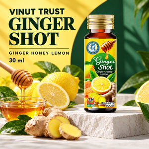 Bebida Vinut Trust de 30 ml con Jengibre, Miel y Limón, Bebida Reforzadora del Sistema Inmunitario en Botella de Vidrio - Product Image 1