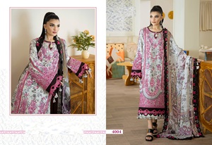 Conjunto de Top y Pantalón de Algodón Puro Estampado y Bordado para Fiesta Tradicional de Mujer con Dupatta Bordada Mal Mal - Product Image 6