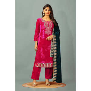 Conjunto de Fiesta para Mujer de Diseñador con Top-Dupatta y Parte Inferior Completamente Cosida, Elegante y con Estilo - Product Image 2