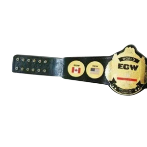 Ceinture de championnat du monde ECW de qualité supérieure, personnalisée, en or, avec sangle noire et drapeaux internationaux, édition collector. - Product Image 4