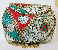 Sacs de travail de luxe en mosaïque métallique pour femmes, meilleur prix, quantité en gros GC-BG-545 pour tenues de soirée, exportateur indien.