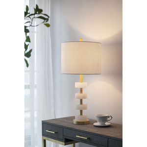 Lampe de table en marbre 13x13x26, décoration élégante et stylée pour la maison - Product Image 1