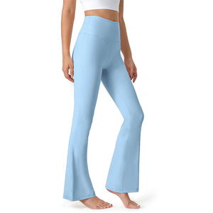 Leggings de yoga évasés taille haute pour femme, de bonne qualité, respirants, coupe ajustée, bleu ciel, pour l'entraînement et le quotidien, toutes saisons - Product Image 3