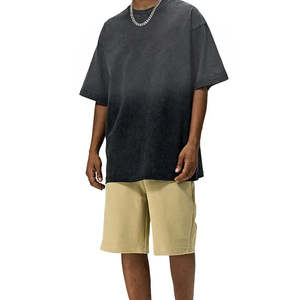 T-shirt uni délavé à l'acide en polyester/coton, jersey décontracté de haute qualité avec designs personnalisés, vente en gros OEM de mode - Product Image 4