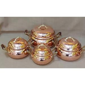 Ensemble de casseroles en cuivre martelé de luxe avec couvercle, ensemble de casseroles de cuisine en acier inoxydable de qualité supérieure pour hôtel, restaurant, maison - Product Image 1
