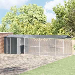 กรงสัตว์เลี้ยงพร้อมที่เก็บของ ขนาด 338.58 x 122.05 x 97.24 นิ้ว สีแอนทราไซต์ - Product Image 3