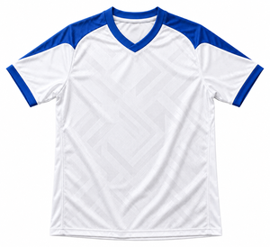 Camiseta de Fútbol Personalizada Azul Rey y Amarillo, Cuello en V, Manga Corta, Ribete en Contraste, para Club, Partido, Entrenamiento, Torneo - Product Image 4