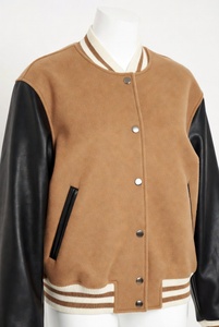 Nouvelle veste universitaire décontractée d'hiver pour homme avec col montant, logo frontal, service OEM, en toile enduite respirante - Product Image 3