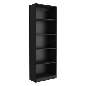 Black Home Office <b>Bookcase</b> with 4 Multi-Tiered Shelves - Product Image 2