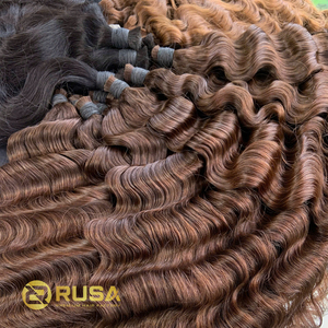 Extensiones de Cabello Humano Virgen Vietnamita Rusa a Granel, Doble Trama a Máquina, Súper Doble Trama, 100g, Puntas Completas, Todos los Colores, Personalizables - Product Image 1