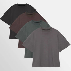 T-shirt vierge personnalisé en coton biologique 100% de haute qualité, 220 g/m², grammage lourd, coupe oversize, écologique et respirant - Product Image 2