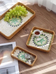 Plato de Comida Ecológico y Moderno de Bambú y Ratán |   Bandeja Decorativa con Diseño Personalizado para Fiestas - Product Image 5