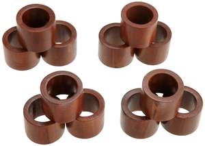 Anillo de servilleta de madera de lujo que aporta un encanto sofisticado a las mesas de banquete, las veladas románticas y las fiestas. - Product Image 2