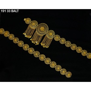 Chaîne de taille à pampilles en alliage de cuivre plaqué or MIJ, design moyen-oriental, pour femme, pour mariage et fête, chaîne de corps vintage, ceinture de taille - Product Image 4