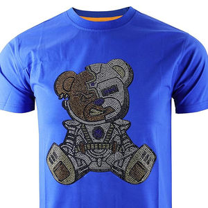 Camiseta de hombre con pedrería, 100% algodón, de alta demanda, estilo informal, para todas las estaciones. - Product Image 2