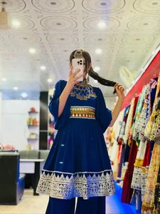 Latest Design Afghan Kuchi <b>Dress</b> Heavy Embroidery Afghani <b>Dress</b> Knee Length Breathable Frock Women Casual <b>Dresses</b> Wholesale - Product Image 3