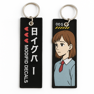 Tùy Chỉnh Thiết Kế Có Sẵn Hai Mặt Phim Hoạt Hình Nhân Vật Quốc Tế Ngôn Ngữ Slogan Tùy Chỉnh Thêu <span class=keywords><strong>Keychain</strong></span> - Product Image 3