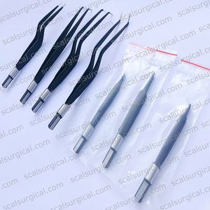 Pinzas bipolares anguladas europeas tipo bayoneta, antiadherentes, aisladas, de acero inoxidable, instrumento quirúrgico - Product Image 2