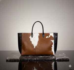 Bolso Tote Casual de Cuero Genuino Impermeable de Color Sólido con Cierre de Cremallera, Correa de Hombro Extraíble, Gran Capacidad, LTB-0503 - Product Image 4