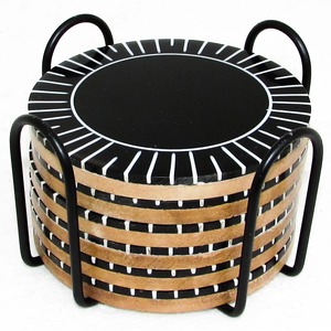 Luxury Wooden <b>Coaster</b> Set with Smooth Finish Decorative Cup Mats for Home Decor At Best Price - Product Image 1