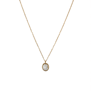 Collier pendentif chaîne serpent plaqué or fin WF110-0119A avec sertissage clos - Product Image 2
