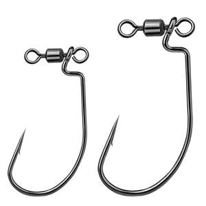 Nouveau produit : Rig de pêche, Hameçon drop-shot pré-monté, Hameçon jig à ventre large, Émerillon à boucle, Texas Rig pour leurres souples par zuol - Product Image 1