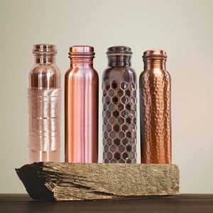 Botellas de Agua Reutilizables Hechas a Mano de Cobre Sólido, Herméticas, con Tapa para Beber Directamente, para Estudiantes, Gimnasio, Viajes, Regalos Empresariales, Precio al por Mayor - Product Image 1