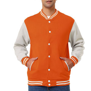 Premium Quality Customized <b>Top</b> Selling OEM Manufacturer Varsity Jackets Stand Collar Front Logo Long Sleeve Street Wear - Product Image 6