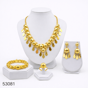 Ensemble collier et boucles d'oreilles pendantes élégants en zircon plaqué or, motif feuille tendance pour femme, avec chaîne corde de 16 pouces 53085 - Product Image 6