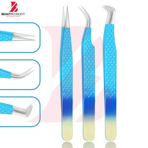 Pinces à cils pour extensions de cils, pinces à pointe fine pour femmes, pinces à cils pour greffe d'extensions - Product Image 2