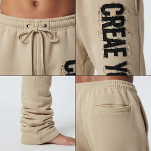 Pantalones de chándal de algodón polar para hombre, con cordón en la cintura, estilo casual, de largo completo, ajuste holgado, de tejido grueso, 460 GSM - Product Image 6