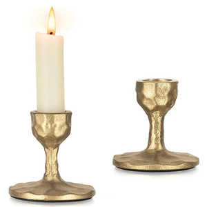 Porte-bougies en fer antique de Noël, lot de 2, porte-bougies en fonte - Product Image 1