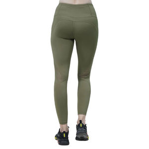 Leggings de Yoga para Mujer con Logotipo Personalizado, Cintura Media, Transpirables, Sin Costuras, de Secado Rápido, Elásticos, Hasta la Rodilla, Tela Satinada, Diseño OEM - Product Image 4